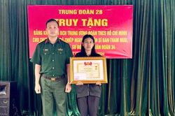 Ban Chấp hành Trung ương Đoàn truy tặng bằng khen cho Thượng sĩ Kpă Thiêp