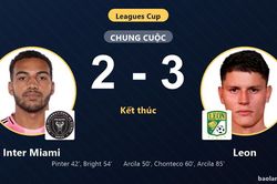 Thua ngược Leon 2-3 d&ugrave; hai lần dẫn trước, Inter Miami &ocirc;m hận ở Leagues Cup
