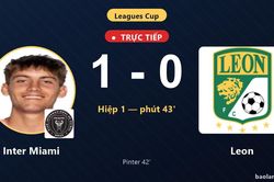 TRỰC TIẾPTrực tiếp Inter Miami vs Leon: Hiệp 2 bắt đầu, Inter Miami dẫn 1-0