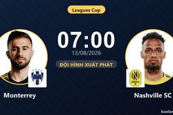 TRỰC TIẾPTrực tiếp Monterrey vs Nashville SC: Đội hình xuất phát