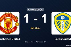 Thống kê trận đấu Manchester United 1-1 Leeds United: Hai đội chia điểm