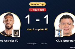TRỰC TIẾPTrực tiếp Los Angeles FC vs Club Queretaro: Bước vào loạt luân lưu, hòa 1-1