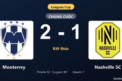 Thống k&ecirc; trận đấu Monterrey 2-1 Nashville SC: Monterrey ngược d&ograve;ng ngoạn mục