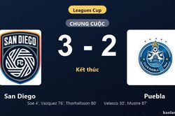 Thống k&ecirc; trận đấu San Diego 3-2 Puebla: D. Thorhallsson tỏa s&aacute;ng, San Diego gi&agrave;nh trọn 3 điểm
