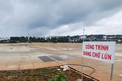 Nhà thầu chịu trách nhiệm xử lý tình trạng lún, nứt tại Quảng trường Gia Nghĩa
