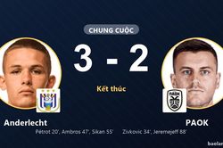 Khuất phục PAOK trong m&agrave;n rượt đuổi kịch t&iacute;nh, Anderlecht gi&agrave;nh chiến thắng tại Lotto Park