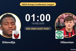 TRỰC TIẾPTrực tiếp Shkendija vs Hibernian: Hiệp 2 bắt đầu, h&ograve;a 0-0