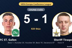 Vùi dập Sheriff Tiraspol 5-1, FC ST. Gallen phô diễn sức mạnh tại Europa Conference League