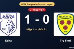 TRỰC TIẾPTrực tiếp Drita vs Tre Fiori: Drita mở tỷ số