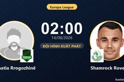 TRỰC TIẾPTrực tiếp Egnatia Rrogozhin&euml; vs Shamrock Rovers: Đội h&igrave;nh xuất ph&aacute;t