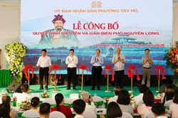 Phường Tây Hồ gắn biển tên phố Nguyễn Long