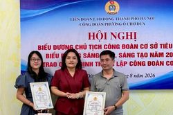 Phường Ô Chợ Dừa kết nạp mới 400 đoàn viên công đoàn