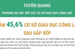 Tuyên Quang giảm 45,6% số cơ sở giáo dục công lập sau sắp xếp