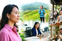 Phụ nữ tự viết tên hạnh phúc