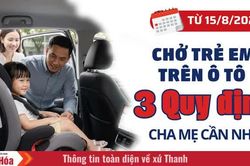 Từ 15/8: Chở trẻ em trên ô tô, cha mẹ cần nhớ 3 quy định
