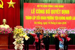 Công bố quyết định thành lập Tiểu đoàn phương tiện không người lái thuộc Vùng 3 Hải quân