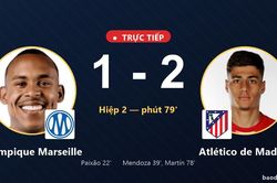 TRỰC TIẾPTrực tiếp Olympique Marseille vs Atl&eacute;tico de Madrid: Atl&eacute;tico de Madrid vượt l&ecirc;n dẫn trước