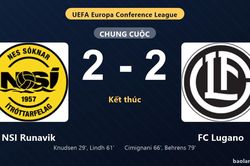 Thống kê trận đấu NSI Runavik 2-2 FC Lugano: Màn rượt đuổi tỷ số mãn nhãn