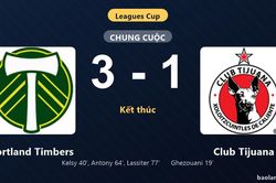 Thống kê trận đấu Portland Timbers 3-1 Club Tijuana: Portland Timbers ngược dòng ngoạn mục