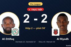 TRỰC TIẾPTrực tiếp Al-Ettifaq vs Al Riyadh: Al Riyadh gỡ h&ograve;a 2-2