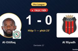 TRỰC TIẾPTrực tiếp Al-Ettifaq vs Al Riyadh: Al-Ettifaq mở tỷ số