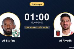 TRỰC TIẾPTrực tiếp Al-Ettifaq vs Al Riyadh: Al Riyadh mất người