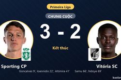 Thắng vất vả Vit&oacute;ria SC 3-2, Sporting CP th&oacute;t tim nh&igrave;n đối thủ rượt đuổi