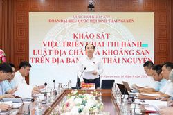 Đoàn ĐBQH tỉnh Thái Nguyên khảo sát chuyên đề về thực hiện Luật Địa chất và khoáng sản