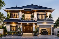 Chi phí xây nhà mái Nhật 2 tầng 100m² có gara ô tô bao nhiêu?