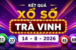 XSTV 14/8 - Kết quả xổ số Trà Vinh hôm nay ngày 14/8/2026