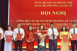 Phường Giảng Võ thành lập 8 tổ chức Đảng tại cơ sở giáo dục công lập