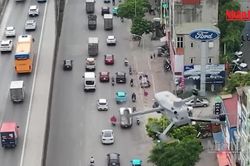 [Video] UAV hỗ trợ xử lý vi phạm, ùn tắc giao thông tại Hà Nội