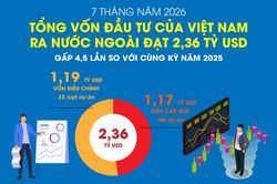 Đầu tư của Việt Nam ra nước ngoài đạt 2,36 tỷ USD trong 7 tháng năm 2026