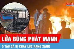 Cháy nhiều tàu cá lúc rạng sáng, thiệt hại hàng tỷ đồng