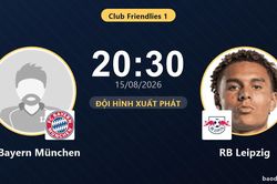 TRỰC TIẾPTrực tiếp FC Bayern M&uuml;nchen vs RB Leipzig: Đội h&igrave;nh xuất ph&aacute;t