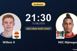 TRỰC TIẾPTrực tiếp Willem II vs NEC Nijmegen: NEC Nijmegen kiểm so&aacute;t b&oacute;ng vượt trội, chưa c&oacute; b&agrave;n thắng