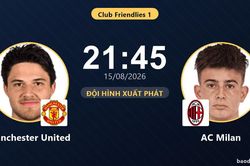 TRỰC TIẾPTrực tiếp Manchester United vs AC Milan: Đội h&igrave;nh xuất ph&aacute;t