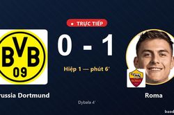 TRỰC TIẾPTrực tiếp Borussia Dortmund vs Roma: Roma mở tỷ số