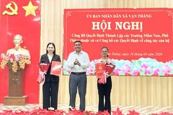 Xã Vạn Thắng công bố quyết định thành lập trường học và công tác cán bộ