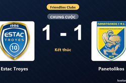 Thống kê trận đấu Estac Troyes 1-1 Panetolikos: Hai đội chia điểm