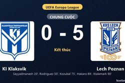 Thống kê trận đấu KI Klaksvik 0-5 Lech Poznan: Lech Poznan thắng đậm thuyết phục