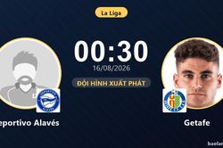 TRỰC TIẾPTrực tiếp Deportivo Alav&eacute;s vs Getafe: Đội h&igrave;nh xuất ph&aacute;t