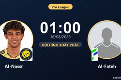TRỰC TIẾPTrực tiếp Al-Nassr vs Al-Fateh: Đội h&igrave;nh xuất ph&aacute;t