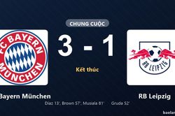 Thống k&ecirc; trận đấu FC Bayern M&uuml;nchen 3-1 RB Leipzig: Jamal Musiala tỏa s&aacute;ng, FC Bayern M&uuml;nchen gi&agrave;nh trọn 3 điểm