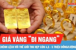 Giá vàng trong nước cao hơn vàng thế giới khoảng 5 triệu đồng/lượng