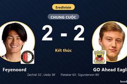 Feyenoord chia điểm với GO Ahead Eagles tại De Kuip, hai đội giữ vị tr&iacute; giữa bảng Eredivisie