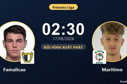 TRỰC TIẾPTrực tiếp Famalicao vs Maritimo: Đội h&igrave;nh xuất ph&aacute;t