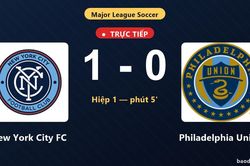 TRỰC TIẾPTrực tiếp New York City FC vs Philadelphia Union: New York City FC mở tỷ số