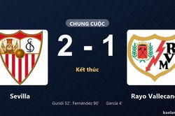 Thống kê trận đấu Sevilla 2-1 Rayo Vallecano: Sevilla ngược dòng ngoạn mục