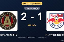 Thống k&ecirc; trận đấu Atlanta United FC 2-1 New York Red Bulls: Atlanta United FC ngược d&ograve;ng ngoạn mục
